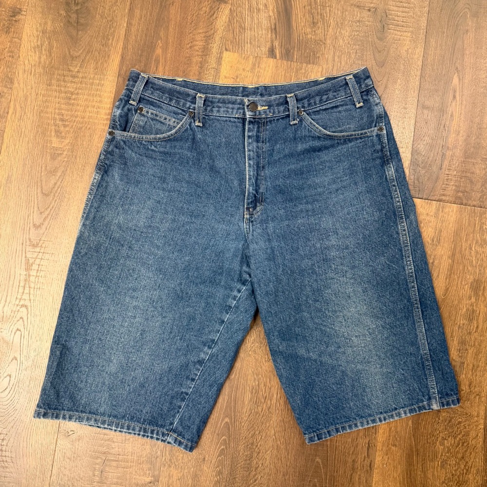 Dickies Denim Cargo Shorts Men's 36 Blue Baggy Long Jorts Skater Workwear
